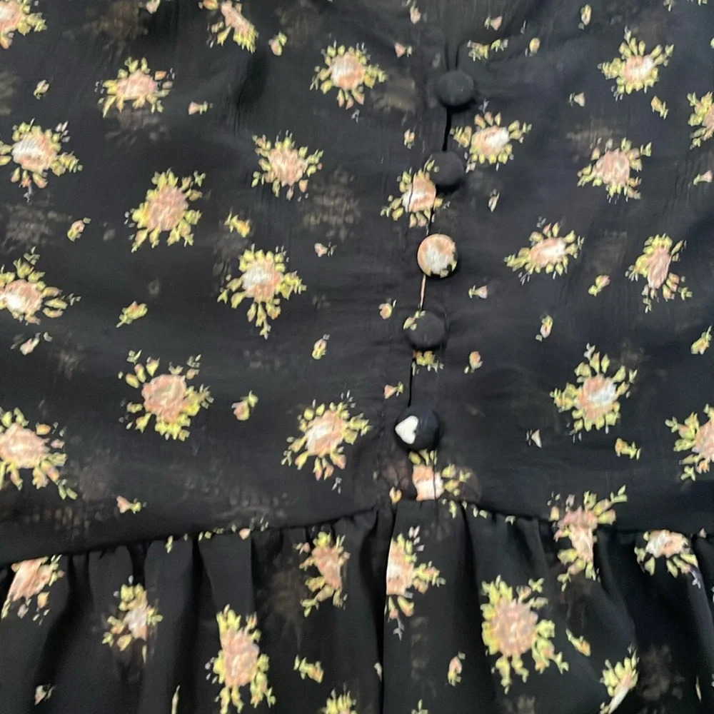 Urban Outfitters Floral Babydoll Short Sleeve Dress Small - Picture 6 of 11